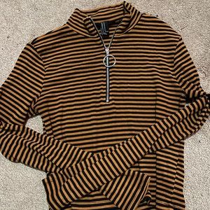 Forever 21 striped half zip